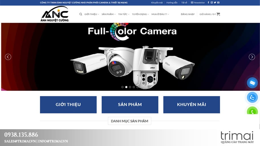 Website của công ty Ánh Nguyệt Cường