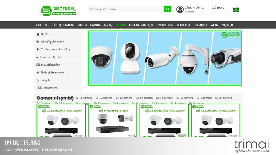 Website của công ty Skytech Camera